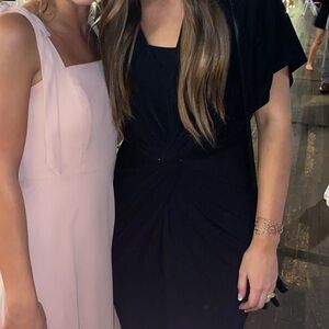 Black shimmer midi dress